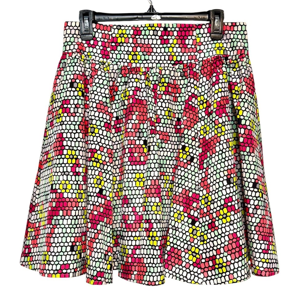 Nanette Lepore Retro Revival‎ Silk Skirt Womens Size 10 Artsy Dopamine Dressing